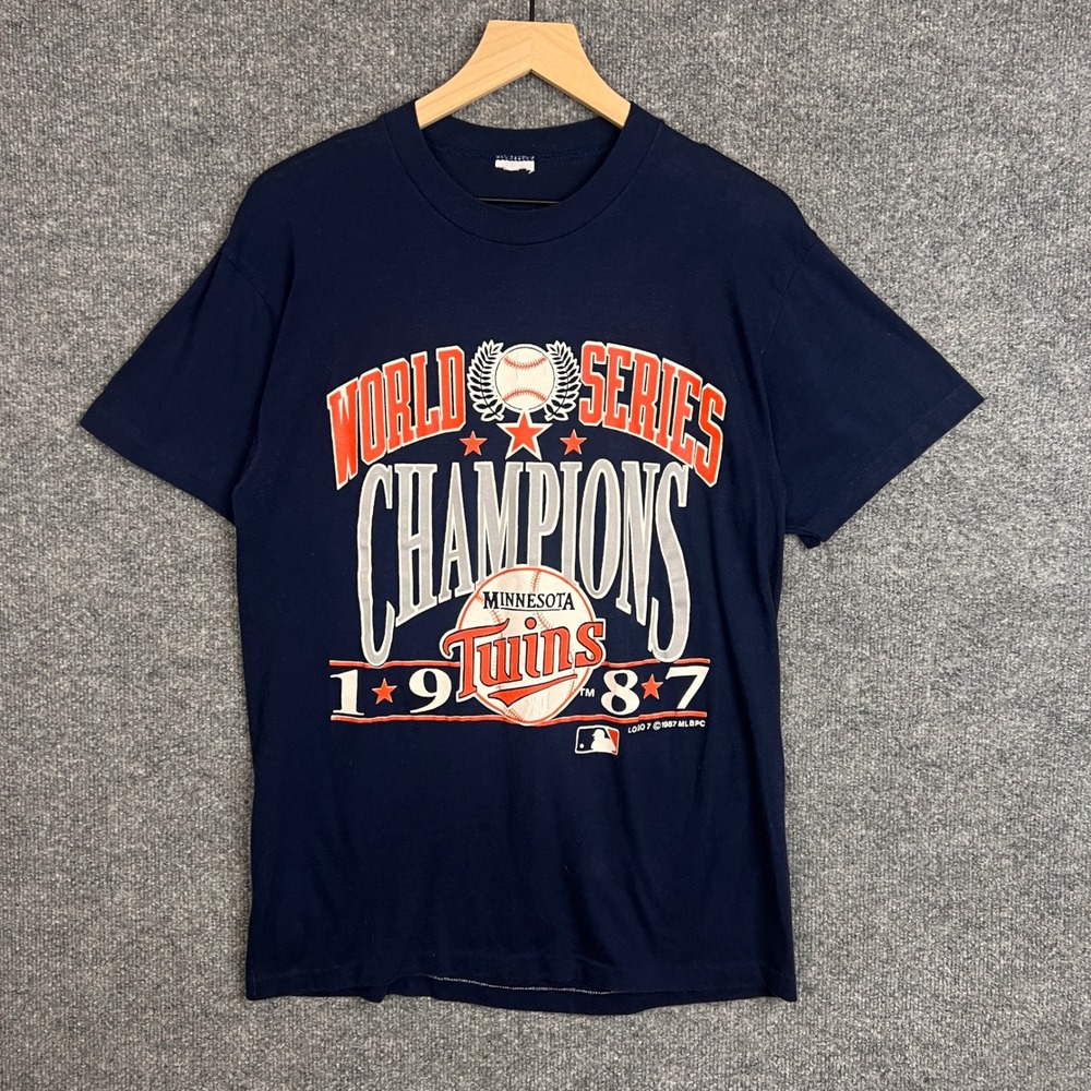 Vintage 1987 Minnesota Twins World Series Champions  MLB T‎ Shirt Small